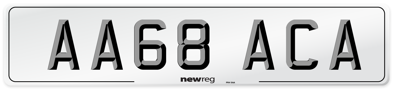 AA68 ACA Number Plate from New Reg